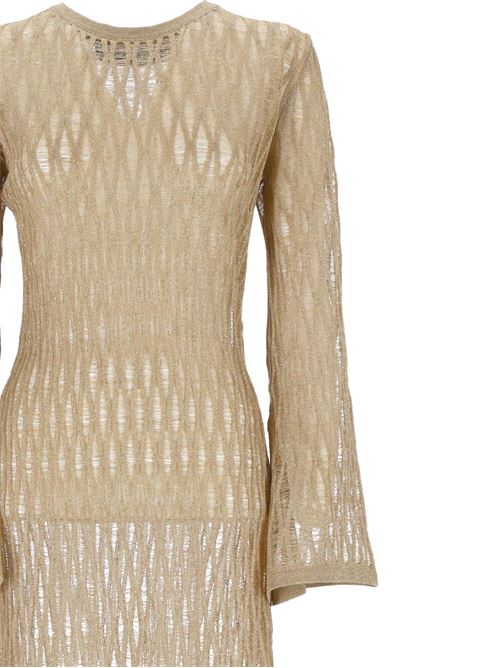 Long gold mesh dress Federica Tosi | FTE24AK0910021